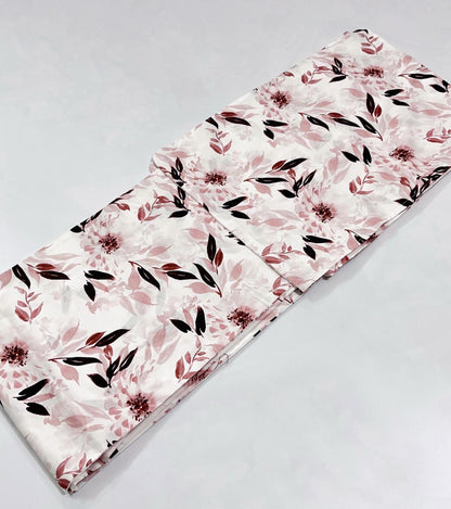Japanese Floral Yukata Set with Easy Wearing Obi Belt, Obijime & Sandals, Custom Fit Available