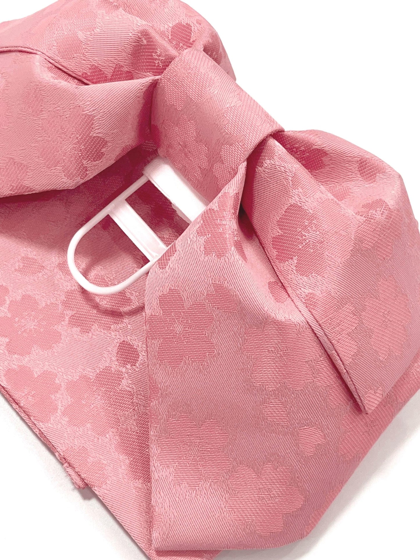 Pre-Tied Obi Belt Gift Set, Pink Sakura Floral Pattern Butterfly Knot Obi, Objime & Obita Board
