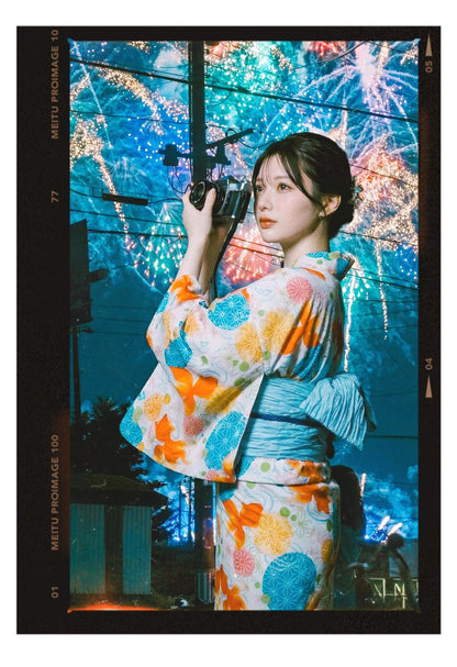 Japanese Goldfish Yukata Set with Heko Obi (Optional), Women Yukata Kimono, Custom Fit Available