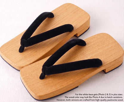 Japanese Men's Flat Geta Wooden Sandals, Large Size Available, Uchiwa Fan, Kinchaku Bag, Men's Yukata Accessory Gift Set