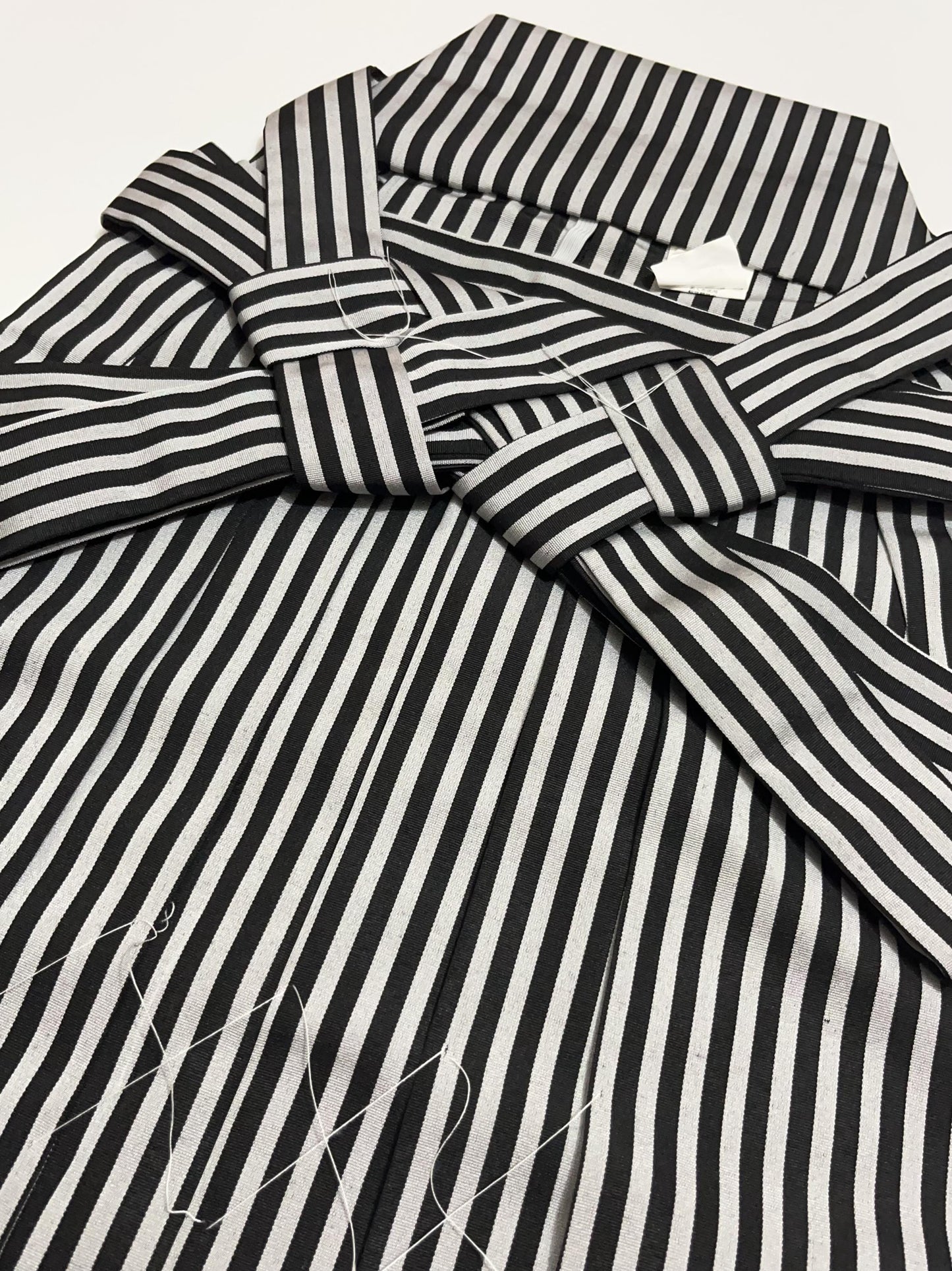 Japanese Men's Black Stripe Hakama, Koshi Himo, Tabi Socks: Kimono Pants Gift Set, Ceremonial Wear