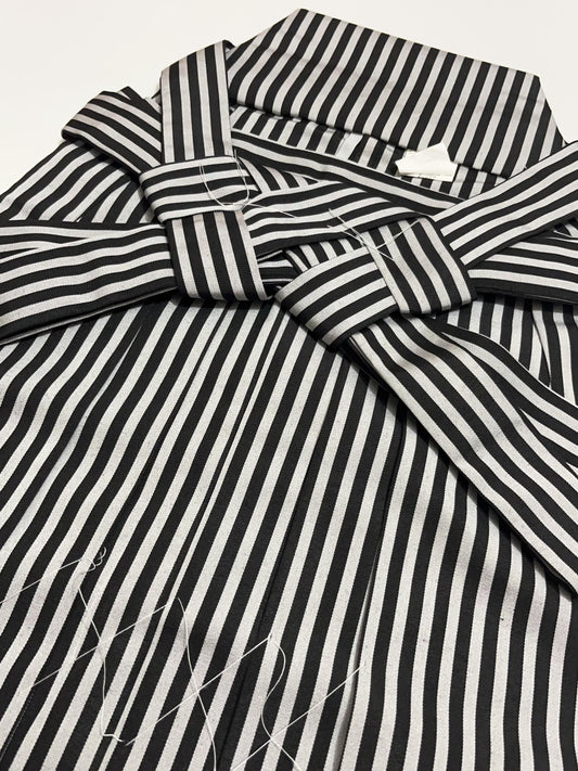Japanese Men's Black Stripe Hakama, Koshi Himo, Tabi Socks: Kimono Pants Gift Set, Ceremonial Wear