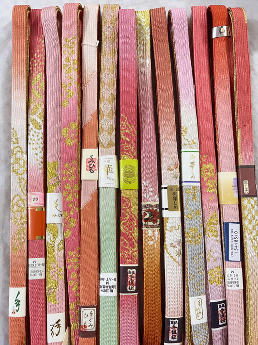 Vintage Silk Obijime Collection: Japanese Kimono Cord, Obi Ties, GJ13