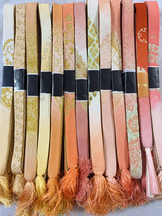 Vintage Silk Obijime Collection: Japanese Kimono Cord, Obi Ties, GJ13-2