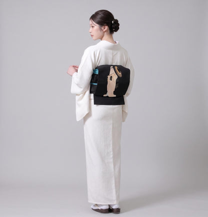 Iromuji Kimono Set: Washable Polyester, Tea Ceremony Wear with Pre-Tied Obi