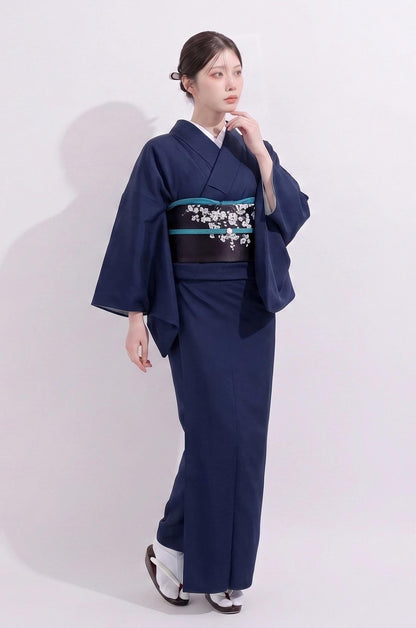 Iromuji Kimono Set: Washable Polyester, Tea Ceremony Wear with Pre-Tied Obi