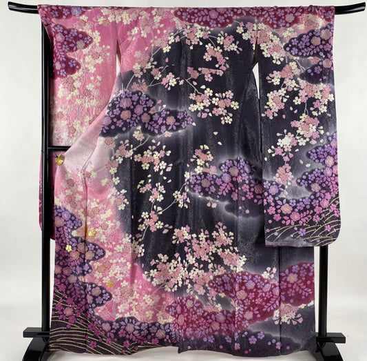 Rank A Japanese Vintage Furisode Kimono, VK001