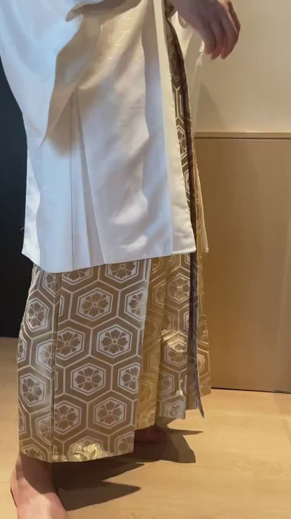 Gold & White Hakama Pants, Men's Hakama