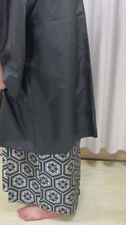 Black & Silver Hakama Pants, Men's Hakama
