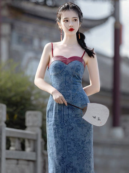 Autumn/Winter Chinese style one piece bodycon dress with little jacket